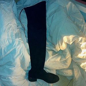 Stuart Weitzmann Thigh High Black Suede Boots; Size:37 (US:Size 6)